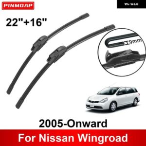車用 ワイパー 日産 ウイング ロード 2005年以降 22インチ + 16インチ フロント リア ワイパー ブレード ブラシ カッター アクセサリー