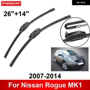 車用 ワイパー 日産 ローグ MK1 2007-2014 26インチ + 14インチ フロント リア ワイパー ブレード ブラシ カッター アクセサリー 2007
