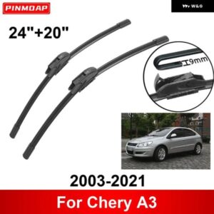 車用 ワイパー CHERY A3 2003-2021 24インチ + 20インチ フロントリア ワイパー ブレード ブラシカッターアクセサリー