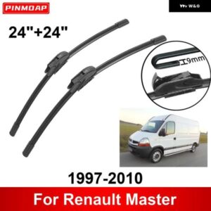 ルノー マスター 1997-2010 24インチ + 24インチ フロント リア ワイパー ブレード ブラシ カッター アクセサリー 1997