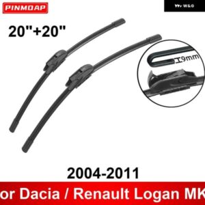 車用 ワイパー DACIA / RENAULT LOGAN MK1 2004-2011 20インチ + 20インチ フロントリア ワイパー ブレード ブラシカッターアクセサリー
