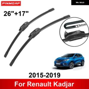 車用 ワイパー ルノー カジャー 2015-2019 26インチ + 17インチ フロント リア ワイパー ブレード ブラシ カッター アクセサリー 2015 - 19