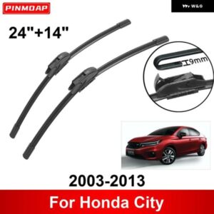 車用 ワイパー ホンダ シティ 2003-2013 24インチ + 14インチ フロント リア ワイパー ブレード ブラシ カッター アクセサリー 2003-2013