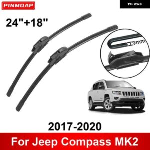 車用 ワイパー ジープ コンパス MK2 2017-2020 24インチ + 18インチ フロント リア ワイパー ブレード ブラシ カッター アクセサリー 2017 - 20