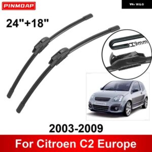 車用 ワイパー シトロエン C2 ヨーロッパ 2003-2009 24インチ + 18インチ フロント リア ワイパー ブレード ブラシ カッター アクセサリー 2003 2004 2005