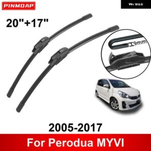 車用 ワイパー PERODUA MYVI 2005-2017 20インチ + 17インチ フロント リア ワイパー ブレード ブラシ カッター アクセサリー 2005 2006 2007 2008