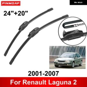 車用 ワイパー ルノー ラグナ 2 2001-2007 24インチ + 20インチ フロント リア ワイパー ブレード ブラシ カッター アクセサリー 2001 - 04
