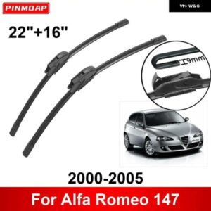 車用 ワイパー アルファロメオ 147 2000-2005 22インチ + 16インチ フロント リア ワイパー ブレード ブラシ カッター アクセサリー 2000 - 03