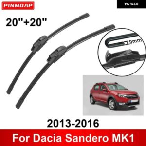 車用 ワイパー DACIA SANDERO MK1 2013-2016 20インチ + 20インチ フロント リア ワイパー ブレード ブラシ カッター アクセサリー 2013 - 16