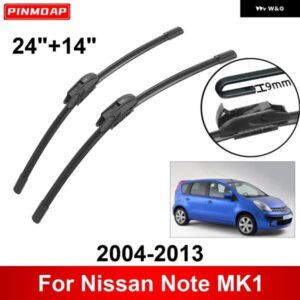 車用 ワイパー 日産 ノート MK1 2004-2013 24インチ + 14インチ フロント リア ワイパー ブレード ブラシ カッター アクセサリー 2004 2005