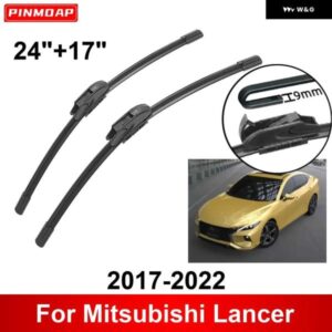 車用 ワイパー 三菱 ランサー 2017-2022 24インチ + 17インチ フロント リア ワイパー ブレード ブラシ カッター アクセサリー 2017 2018 2019