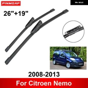 車用 ワイパー シトロエン ネモ 2008-2013 26インチ + 19インチ フロント リア ワイパー ブレード ブラシ カッター アクセサリー 2008 - 13