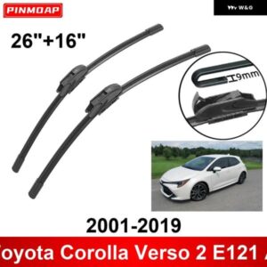 車用 ワイパー トヨタ カローラ ヴァーソ 2 E121 AR10 2001-2019 26インチ + 16インチ フロント リア ワイパー ブレード ブラシ カッター アクセサリー 2001