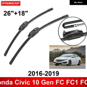 車用 ワイパー ホンダ シビック 10世代 FC FC1 FC2 FC5 2016-2019 26インチ + 18インチ フロント リア ワイパー ブレード ブラシ カッター アクセサリー