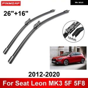 車用 ワイパー シートレオン MK3 5F 5F8 2012-2020 26インチ + 16インチ フロントリア ワイパー ブレード ブラシカッターアクセサリー 2017 - 20