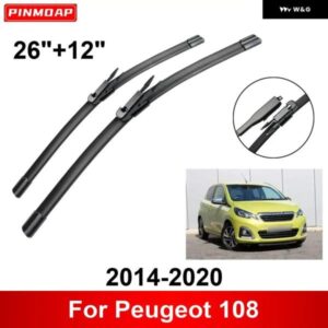 車用 ワイパー プジョー 108 2014-2020 26インチ + 12インチ フロント リア ワイパー ブレード ブラシ カッター アクセサリー 2014 - 16