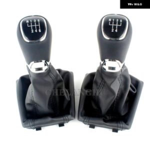 シュコダ オクタビア A7 MK3 2014 - 19 クロームレザー カー シフト ギアノブ レバー ゲイター ブーツ カバー アクセサリー