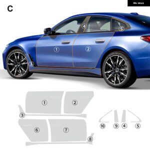 車体フィルム エンジン フェンダー リアドア BMW I4 G26 2022 2023 PPF ペイント ステッカー TPU 傷防止フィルム クリア - Door