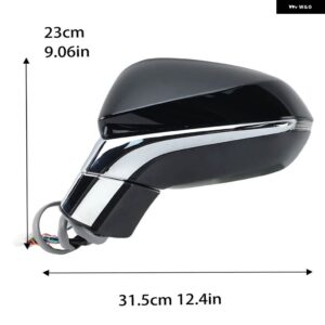 15ピンサイドミラー アセンブリ レクサス NXシリーズ NX200T NX350 2015-2021 光沢ブラック ブラインド スポット バックミラー カーアクセサリー - 1PC Left