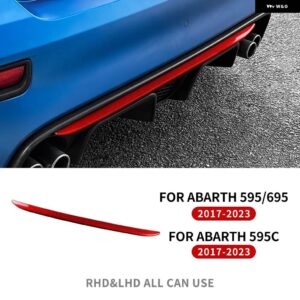 リアルハードカーボン アバルト 595 695 595C 2017-23 車用リア バンパー デコレーション ステッカー アクセサリー - Red carbon