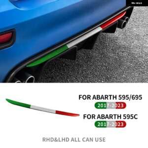 リアルハードカーボン アバルト 595 695 595C 2017-23 車用リア バンパー デコレーション ステッカー アクセサリー - Tricolor Carbon