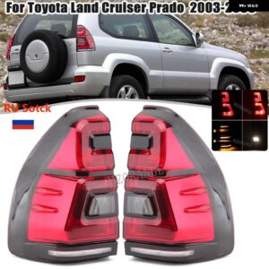LED リア テールライト アセンブリ トヨタ ランドクルーザー プラド RZJ120 GRJ120 KZJ120 KDJ120 2003-2009 テールライト カーアクセサリー - 2PCS Red
