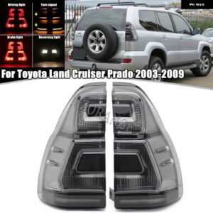 LED リア テールライト アセンブリ トヨタ ランドクルーザー プラド RZJ120 GRJ120 KZJ120 KDJ120 2003-2009 テールライト カーアクセサリー - 2pcs black
