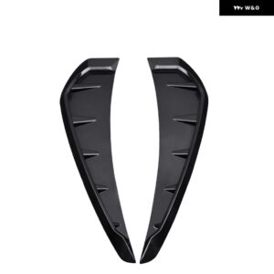 ペア 汎用 カー 外装 サイドフェンダー ベント左右エアインテークデコレーションウィングカバー トリム 自動車アクセサリー - Glossy black