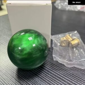 プレミアムアクリルラウンドボールノブコンフォート グリップ ギア シフト ノブ3銅製 アダプター 付きほとんど車 インテリア アクセサリー - Green