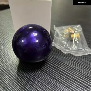 プレミアムアクリルラウンドボールノブコンフォート グリップ ギア シフト ノブ3銅製 アダプター 付きほとんど車 インテリア アクセサリー - purple
