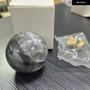 プレミアムアクリルラウンドボールノブコンフォート グリップ ギア シフト ノブ3銅製 アダプター 付きほとんど車 インテリア アクセサリー - Grey