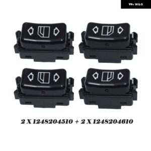 フロント リア 左 右 1 ボタン メルセデス W124 W126 W201 コンソール パワーウィンドウスイッチ 1248204510 1248204610 - 4 pcs set