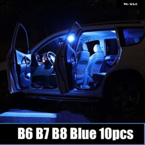 フォルクスワーゲン VW パサート B5 B6 B7 B8 1997-2020 車用 LED 電球 インテリア ドームランプ 化粧鏡幅 パーキング ライト アクセサリー - B6 B7 B8 Blue 10pcs