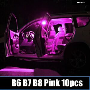 フォルクスワーゲン VW パサート B5 B6 B7 B8 1997-2020 車用 LED 電球 インテリア ドームランプ 化粧鏡幅 パーキング ライト アクセサリー - B6 B7 B8 Pink 10pcs