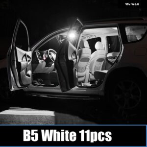 フォルクスワーゲン VW パサート B5 B6 B7 B8 1997-2020 車用 LED 電球 インテリア ドームランプ 化粧鏡幅 パーキング ライト アクセサリー - B5 White 11pcs