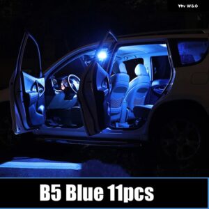 フォルクスワーゲン VW パサート B5 B6 B7 B8 1997-2020 車用 LED 電球 インテリア ドームランプ 化粧鏡幅 パーキング ライト アクセサリー - B5 Blue 11pcs