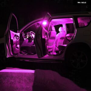 フィアット ティーポ 356 357 2015 - 18 9個 車用LED 電球 インテリア ドームランプ グローブ ボックス トランク ライト アクセサリー - Pink