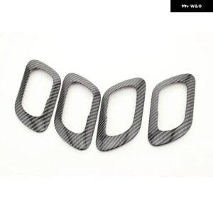 プジョー 3008 2009 -2015 カーアクセサリー ABSクローム 車内ドアウィンドウハンドル フレーム カバー トリム ステッカー - carbon fiber