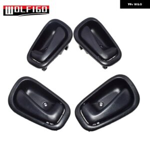 ブラック インナー 内装 ドアハンドル フロント リア 左 右 トヨタ カローラ ジオ プリズム 1998 - 02 69206-02050 - 4 PCS