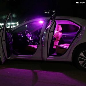 フォルクスワーゲン VW ポロ 9N 9N3 2002 - 09 8個 車用LED インテリア 読書灯 トランク ライトアクセサリー - PInk