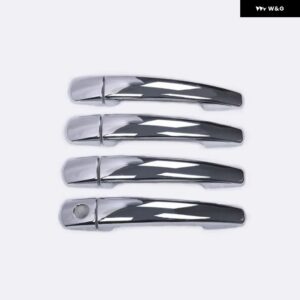 プジョー 308 SW CC RCZ 2007 - 13 クロームカーボン ドアハンドル カバー トリム カー スタイリング アクセサリー - silver for 4 door