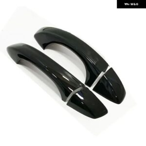 フォルクスワーゲン VW シロッコ 3 MK3 2008-2015 ブラックカーボンクロームカーサイド ドアハンドル カバー トリム スタイリング オートアクセサリー - black