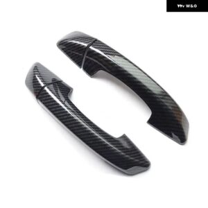 フォルクスワーゲン VW シロッコ 3 MK3 2008-2015 ブラックカーボンクロームカーサイド ドアハンドル カバー トリム スタイリング オートアクセサリー - Carbon Fiber