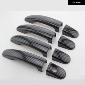 フォード フォーカス 2 3 4 MK2 MK3 MK4 ABSクローム トリム カー ドアハンドル カバー オート ステッカー アクセサリー - carbon fiber 8 pcs