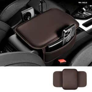 フォルクスワーゲン VW ゴルフ GTI R ティグアン ジェッタ MK4 MK5 MK6 車用 アームレスト ボックス レザー クッション 収納 ポケット 肘高 サポート - brown