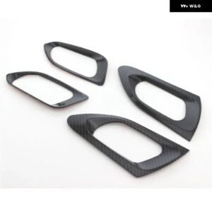 プジョー 2008 2014 - 2019 車用クロームインナー ドアハンドル トリム ドアボウルカバー ステッカー カー スタイリング アクセサリー - 4pc carbon