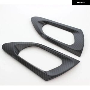 プジョー 2008 2014 - 2019 車用クロームインナー ドアハンドル トリム ドアボウルカバー ステッカー カー スタイリング アクセサリー - back door carbon