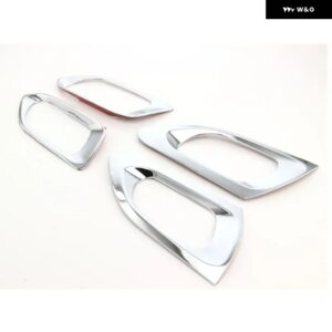 プジョー 2008 2014 - 2019 車用クロームインナー ドアハンドル トリム ドアボウルカバー ステッカー カー スタイリング アクセサリー - 4pc silver