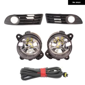 フロント HAOGEN / LED フォグランプ ライト 電球 付き + グリル + ワイヤー VW ポロ 9N3 MK4 フェイスリフト 2005 - 10 - LED Set Lamp