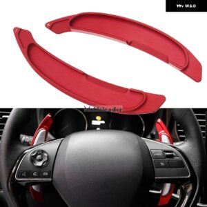 ペアカー ステアリングホイール パドル シフト レバー 拡張カバー 三菱 2008-2016ランサーエボリューションエボX 10アウトランダー - Silver